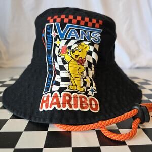 Vans x Haribo Goldbear Bucket Hat Black Checkerboard Off The Wall Boonie Cord